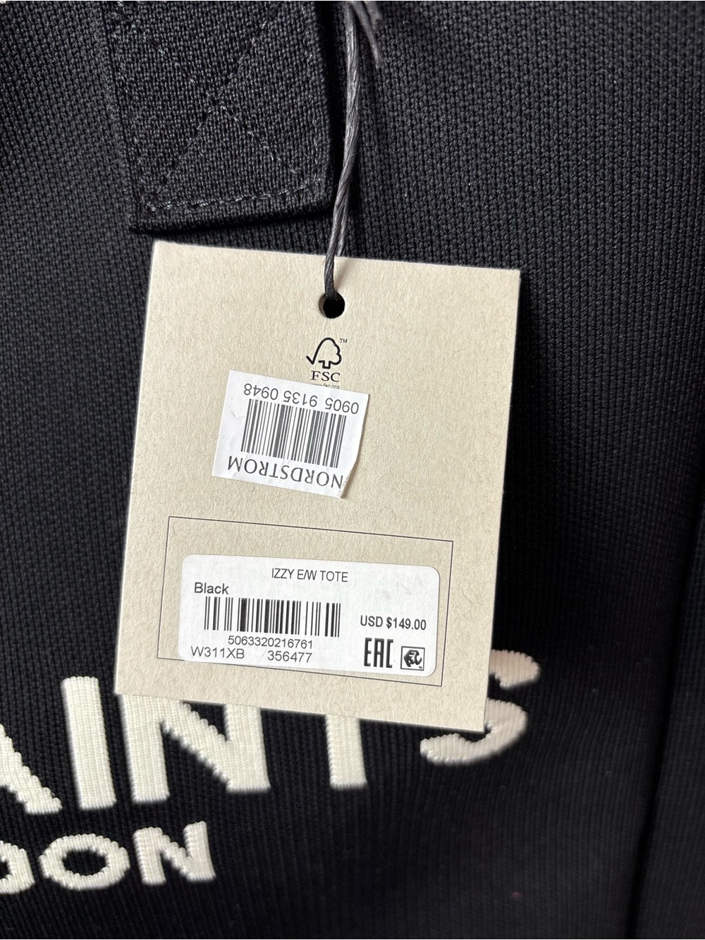 AllSaints Black Tote with Logo - Picture 2 of 7